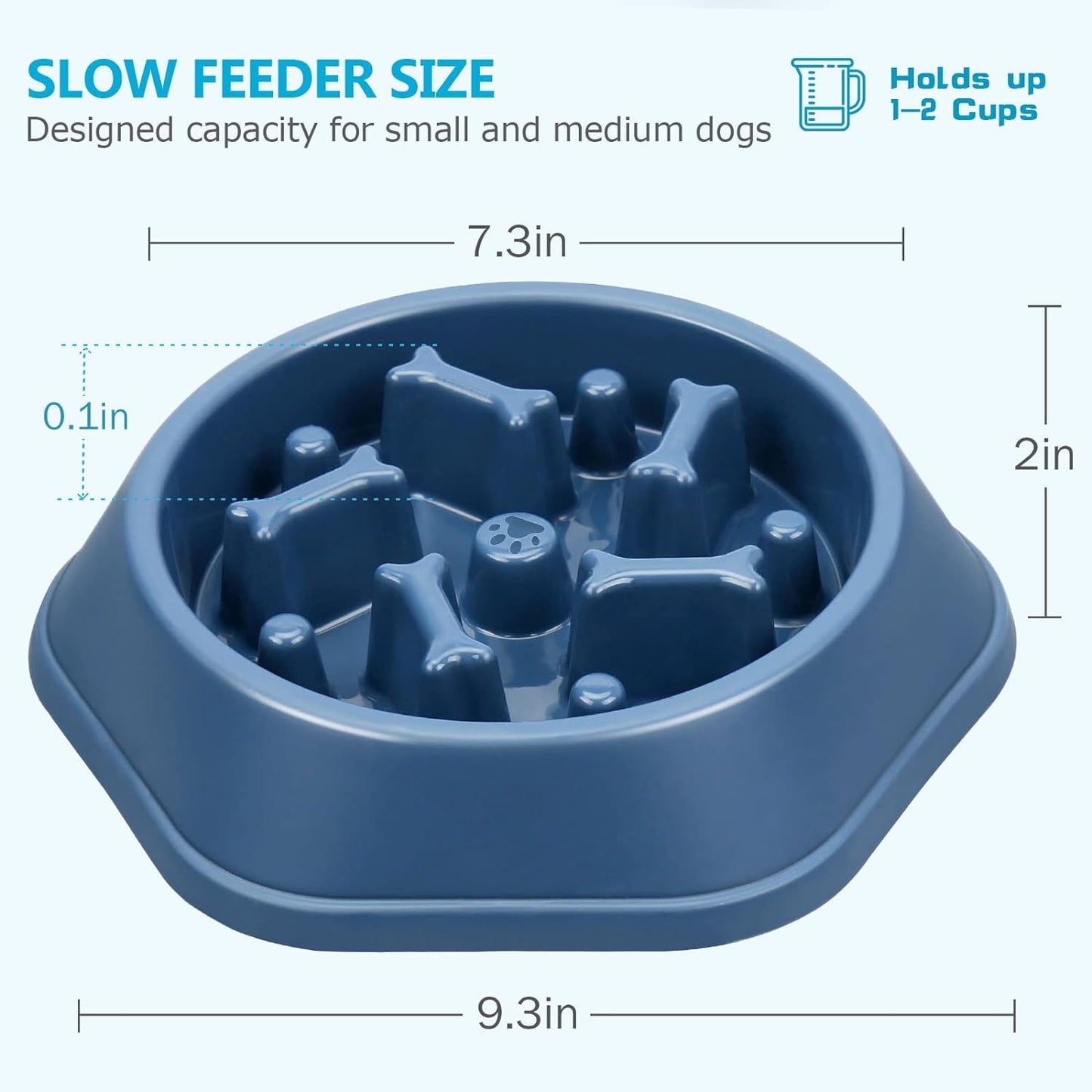 slow feeder dog bowl anti-chocking slow feeding dog food bowl, interactive dog puzzle bowl slow down eating dishes, anti-slip bloat stop maze dog lick treat bowl for small medium dogs