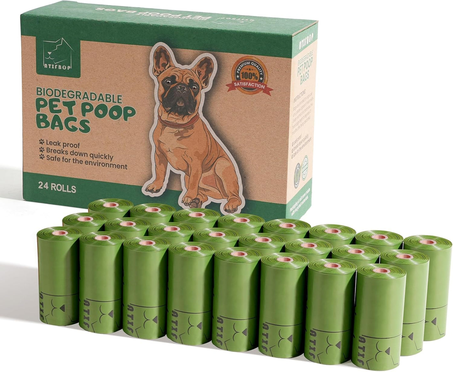 biodegradable dog poop bags 360 count scented, leak proof and extra thick waste bag refill (scented)