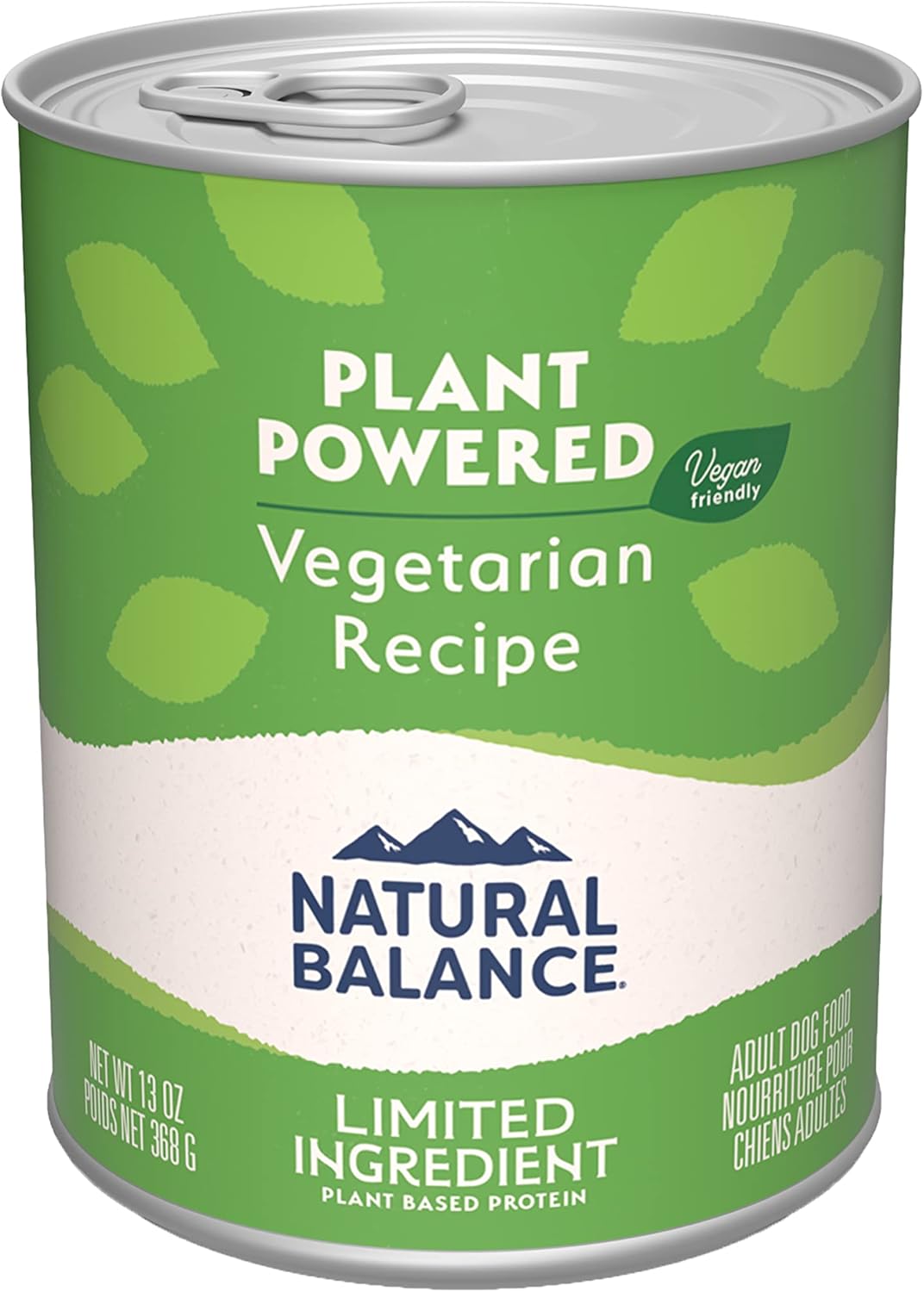 limited ingredient adult wet canned dog food with vegan plant based protein and healthy grains, vegetarian recipe, 13 ounce (pack of 12)