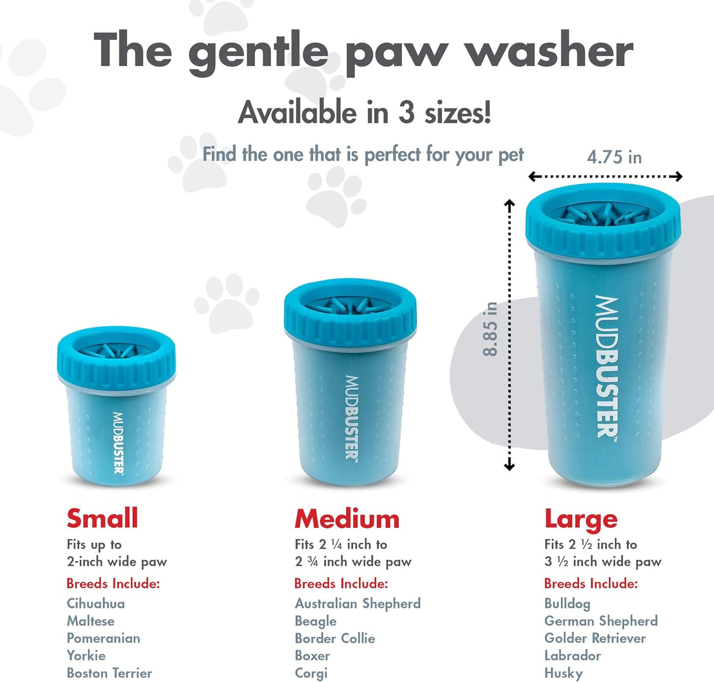 blue large dog paw cleaner for dogs - premium quality pet supplies and dog accessories - easy to use and clean, mess free, essential dog product