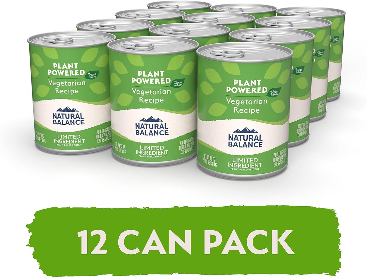 limited ingredient adult wet canned dog food with vegan plant based protein and healthy grains, vegetarian recipe, 13 ounce (pack of 12)