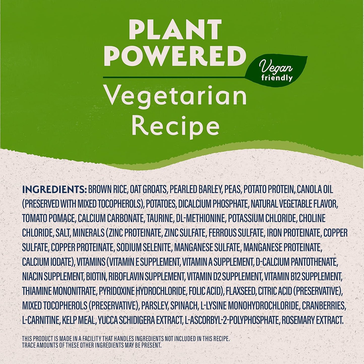 limited ingredient adult dry dog food with vegan plant based protein and healthy grains, vegetarian recipe, 4 pound (pack of 1)