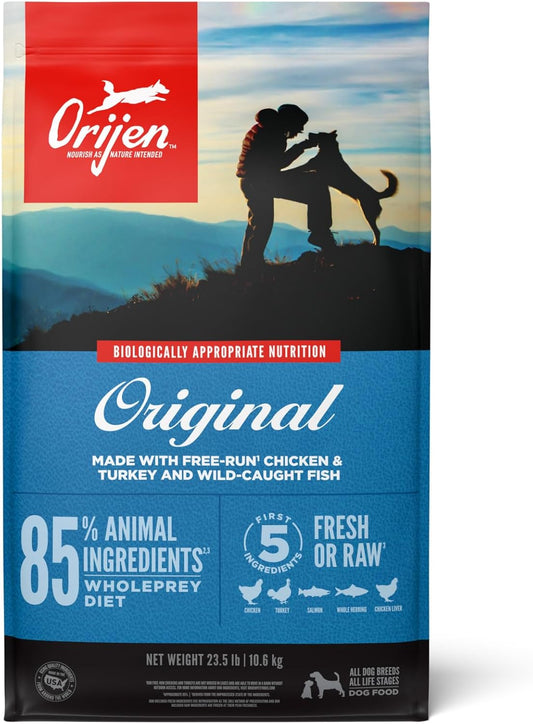 Original Dry Dog Food, Grain Free Dog Food for All Life Stages, Fresh or Raw Ingredients, 23.5 Lb