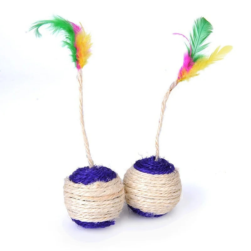 interactive sisal scratching ball