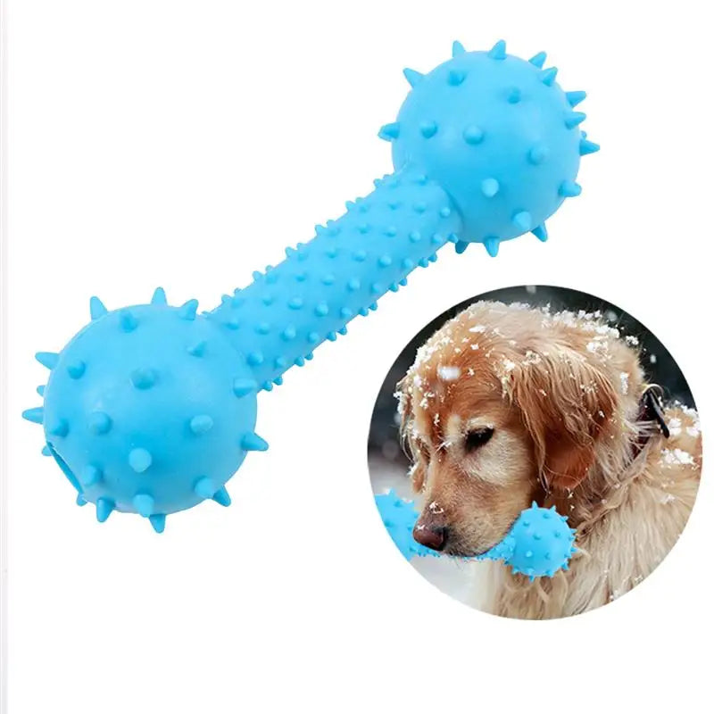 rubber dumbbell dog chew toy