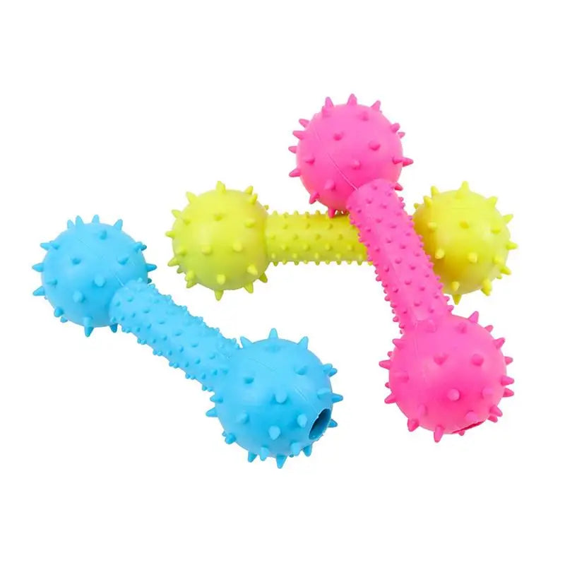 rubber dumbbell dog chew toy