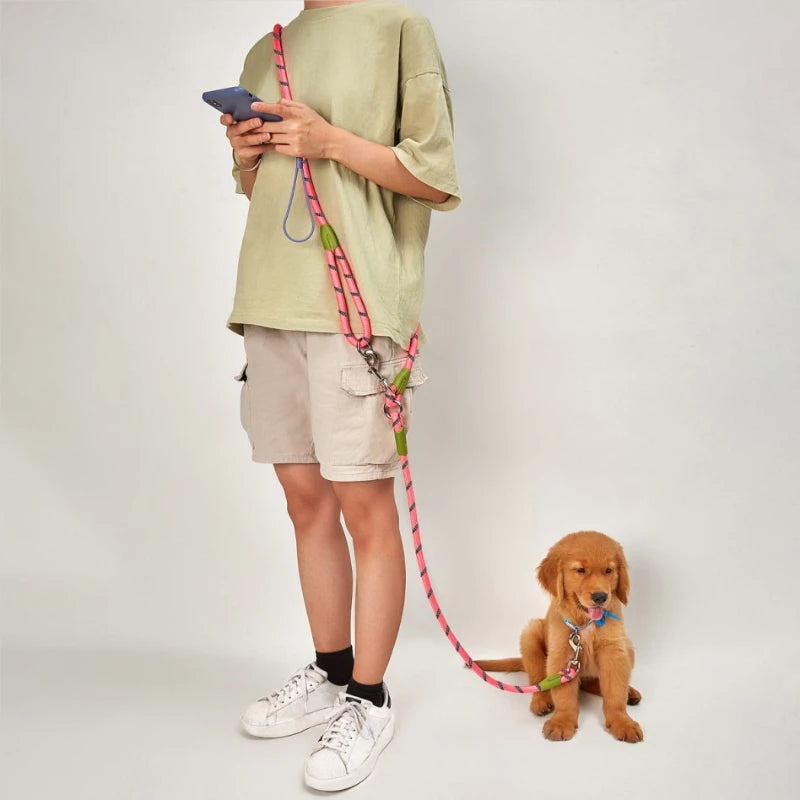 reflective hands-free dog leash