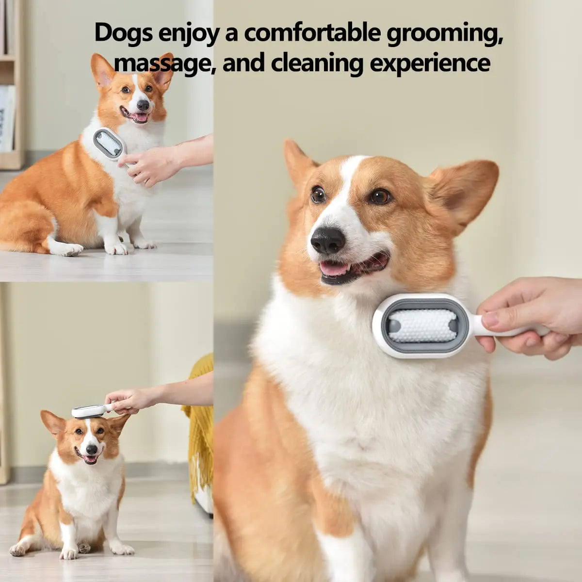 3-in-1 pet grooming brush