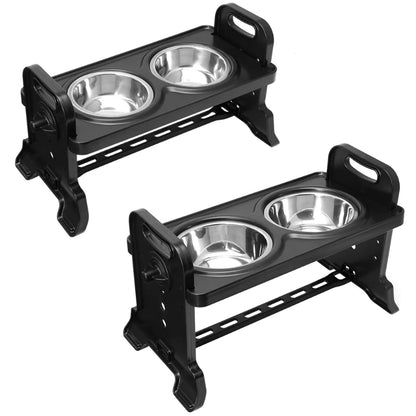 Adjustable Elevated Double Bowls