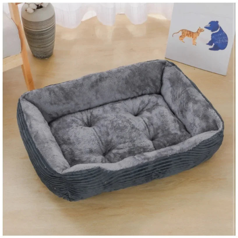 plush square pet bed