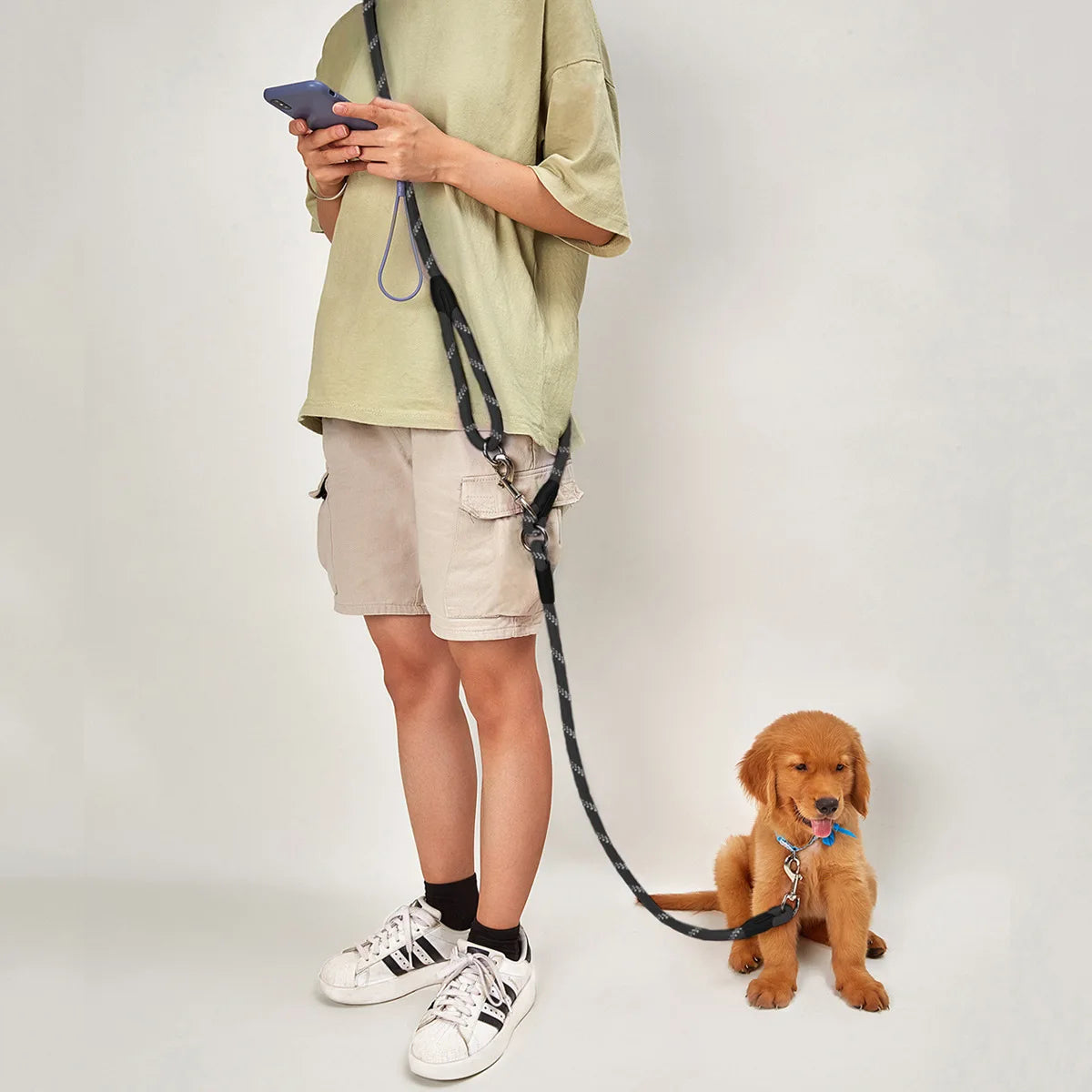 reflective hands-free dog leash