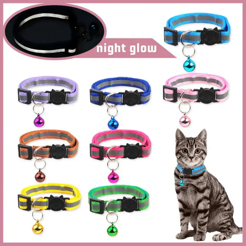 reflective pet collar with bell