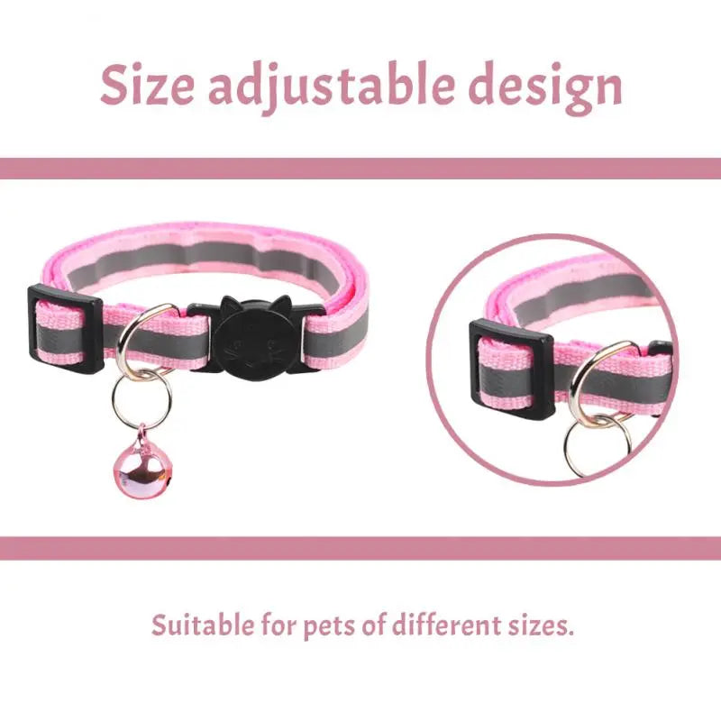 reflective pet collar with bell