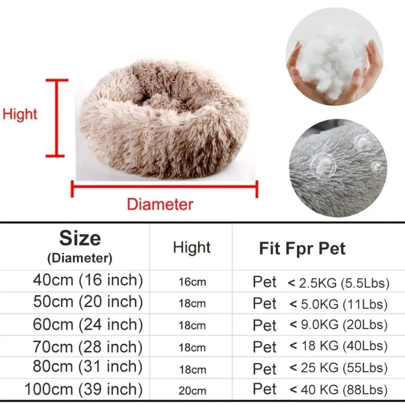 soft round cat bed plush cushion