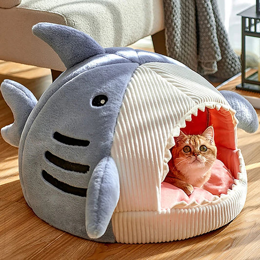 Cartoon Shark Cat Bed