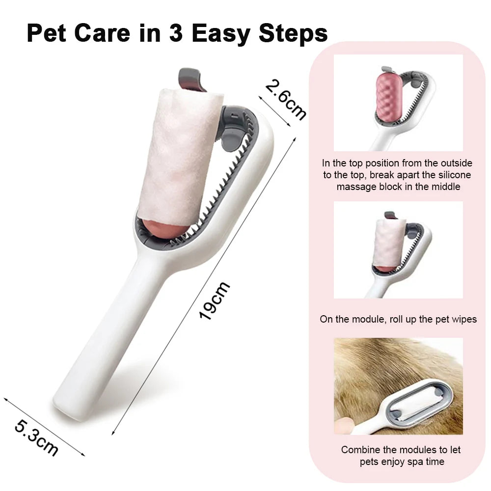 3-in-1 pet grooming brush