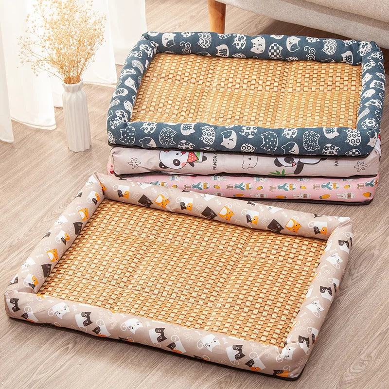 rattan woven pet bed