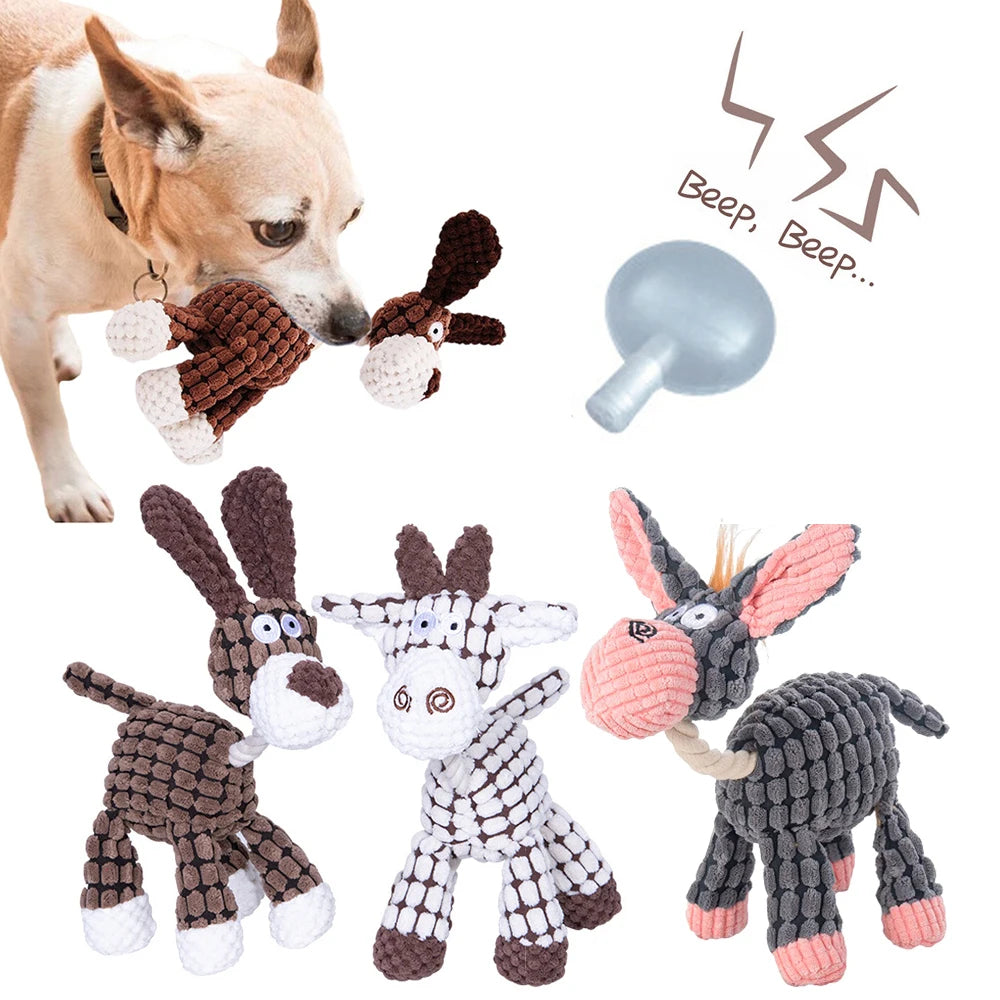 donkey-shaped dog chew toy