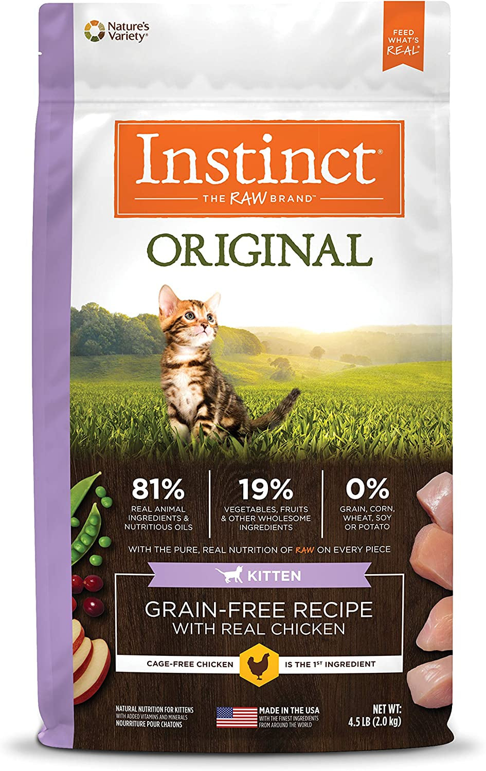 original grain- free recipe with real chicken - kitten, 4.5 pound (pack of 1)