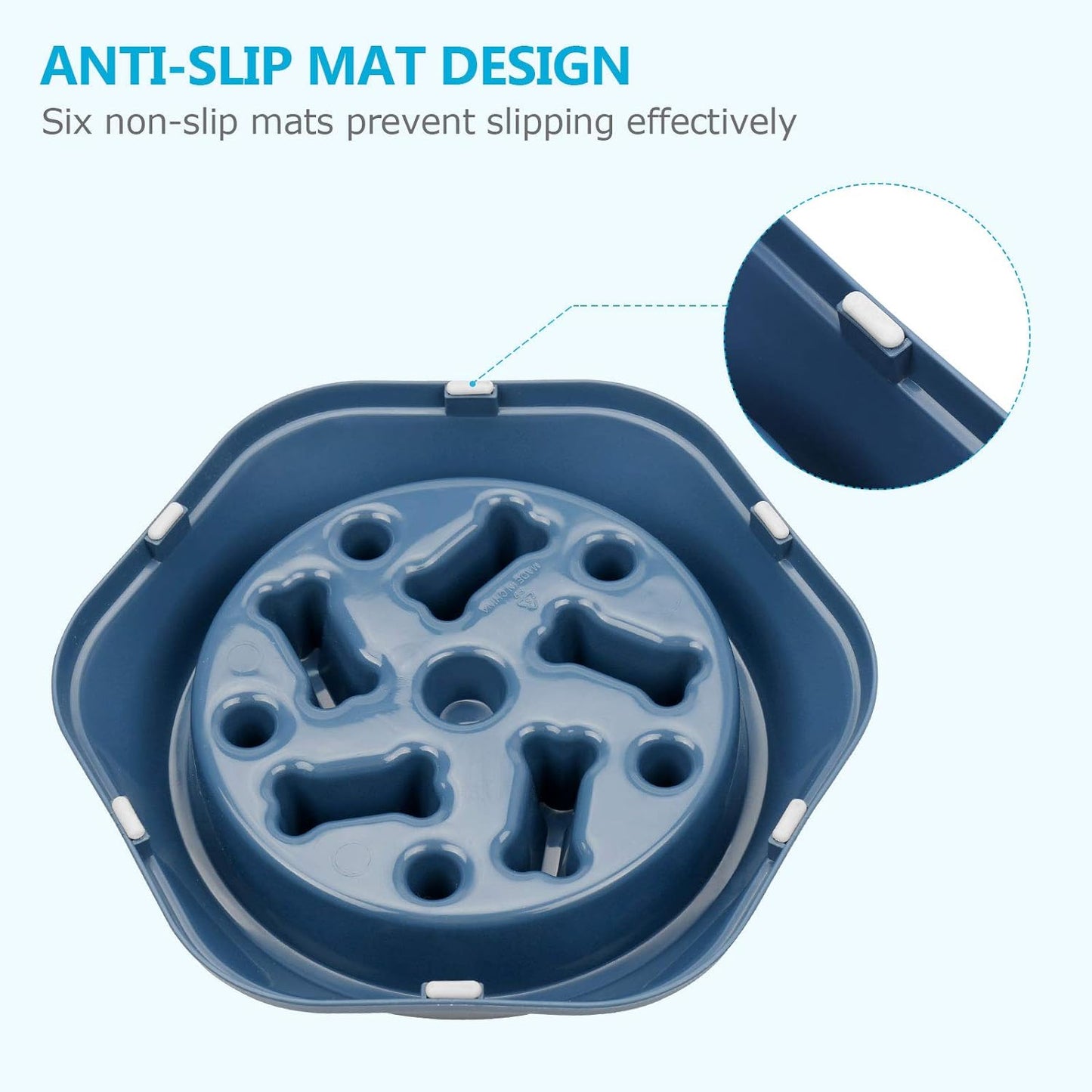 slow feeder dog bowl anti-chocking slow feeding dog food bowl, interactive dog puzzle bowl slow down eating dishes, anti-slip bloat stop maze dog lick treat bowl for small medium dogs